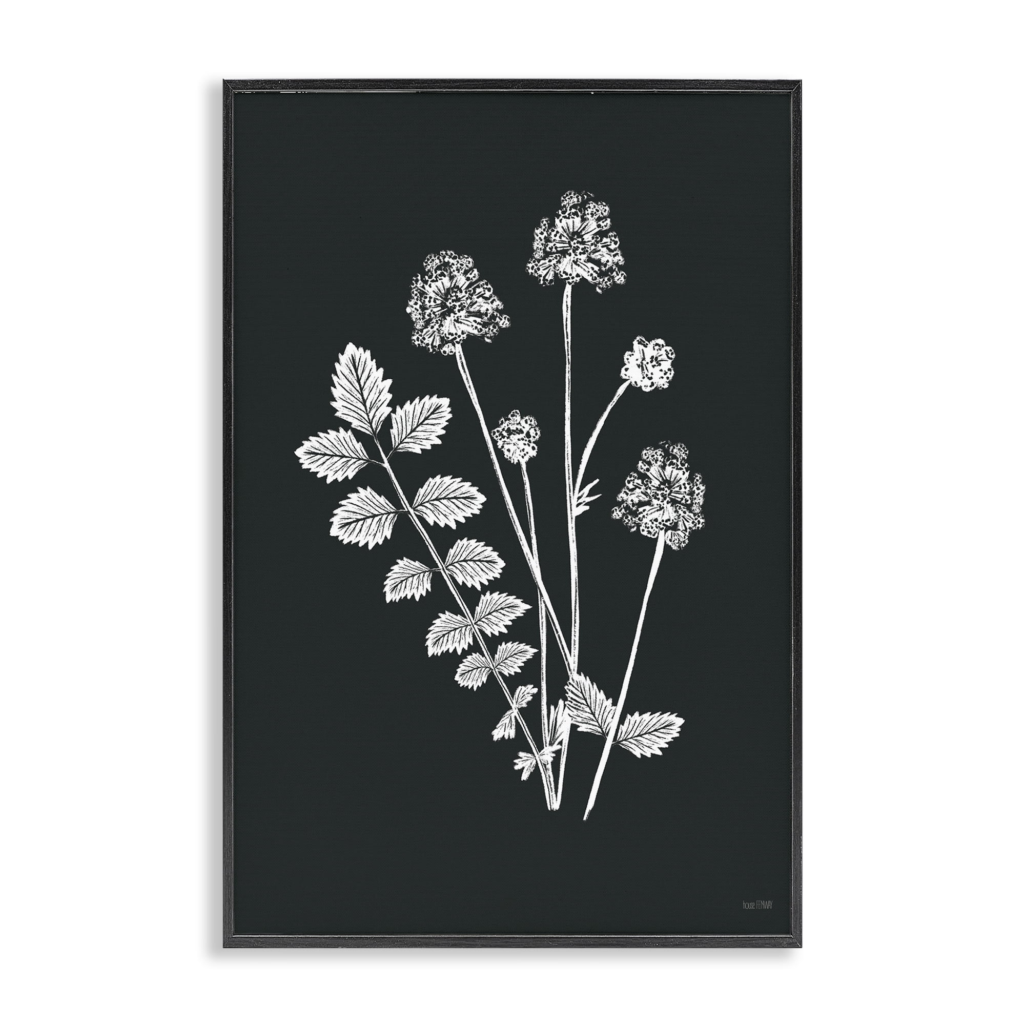Stupell Industries Herb Bunches Impression Botanical & Floral Painting Black Framed Art Print Wall Art, 20 x 30