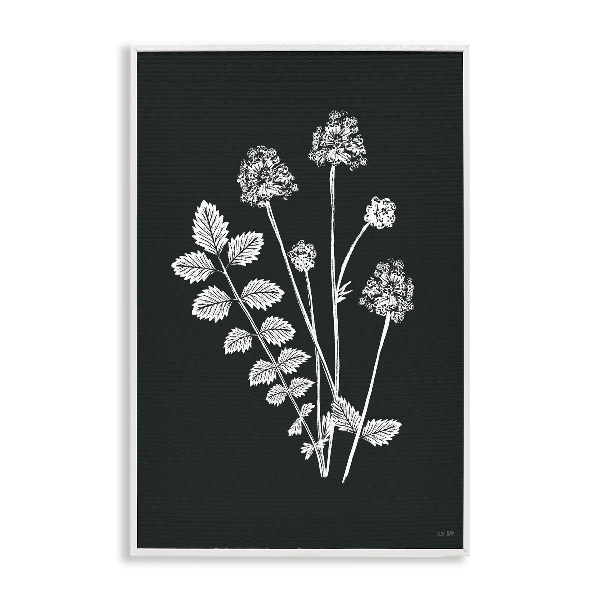 Stupell Industries Herb Bunches Impression Botanical & Floral Painting White Framed Art Print Wall Art, 12 x 18