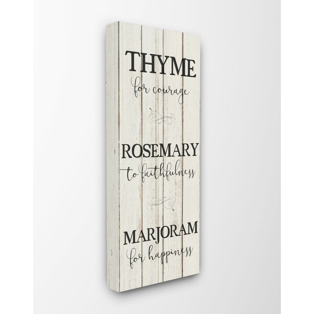 Stupell Industries Herb Kitchen Dining Room Wood Textured Word Design Canvas Wall Art by Kimberly Allen