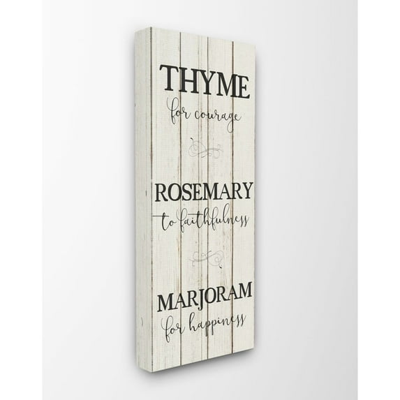 Stupell Industries Herb Kitchen Dining Room Wood Textured Word Design Canvas Wall Art by Kimberly Allen