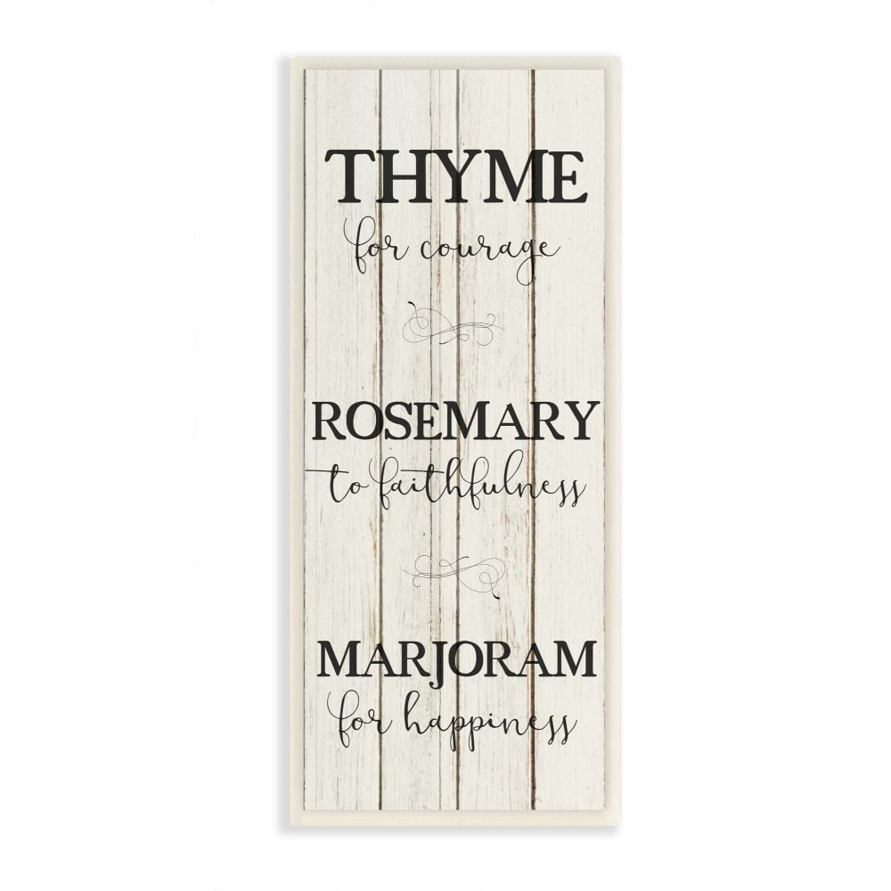 Stupell Industries Herb Kitchen Dining Room Wood Textured Word Design Wall Plaque Art by Kimberly Allen