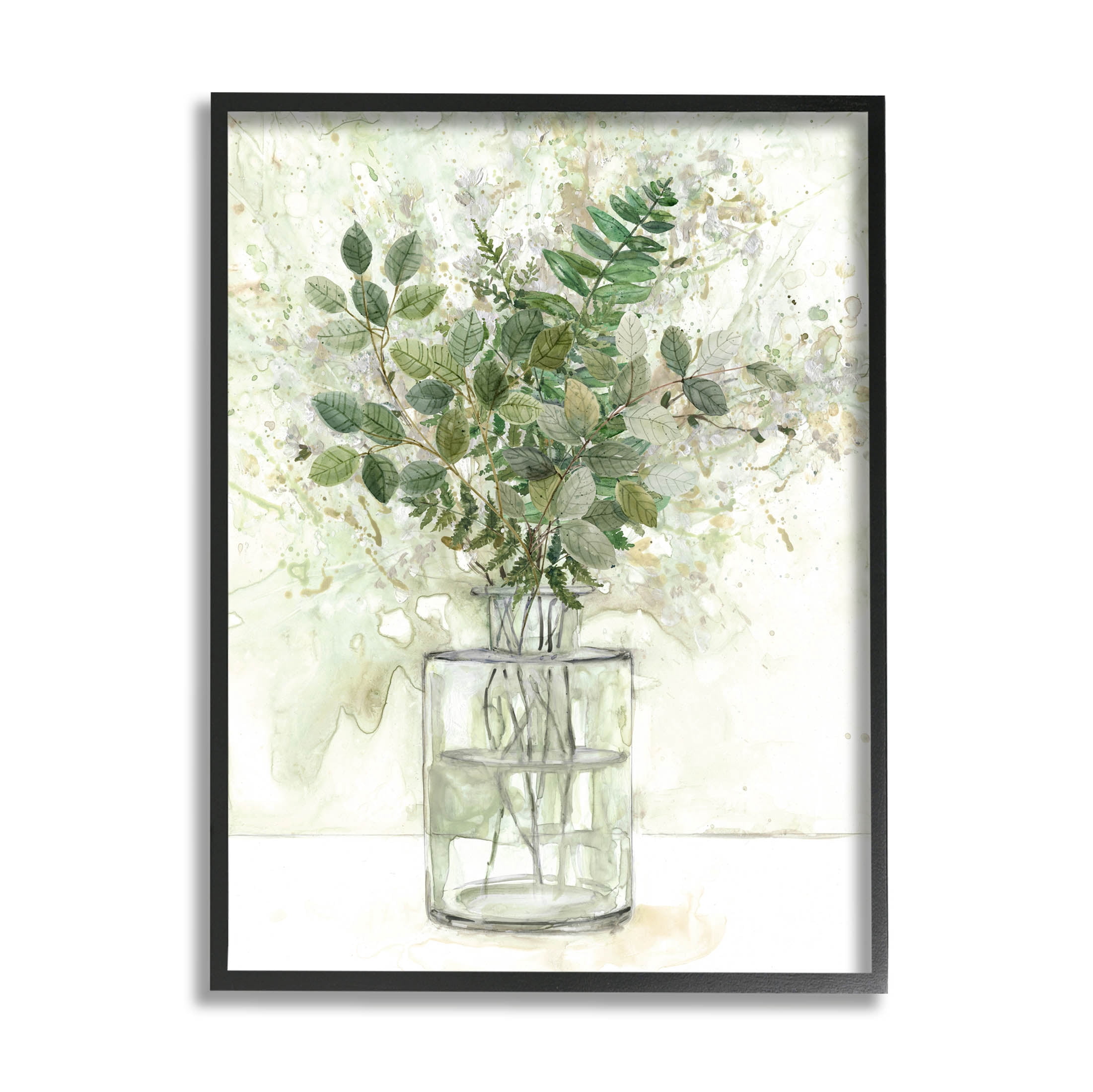 Stupell Industries Herb Plant Arrangement Vase Graphic Art Black Framed Art Print Wall Art, Design by Carol Robinson