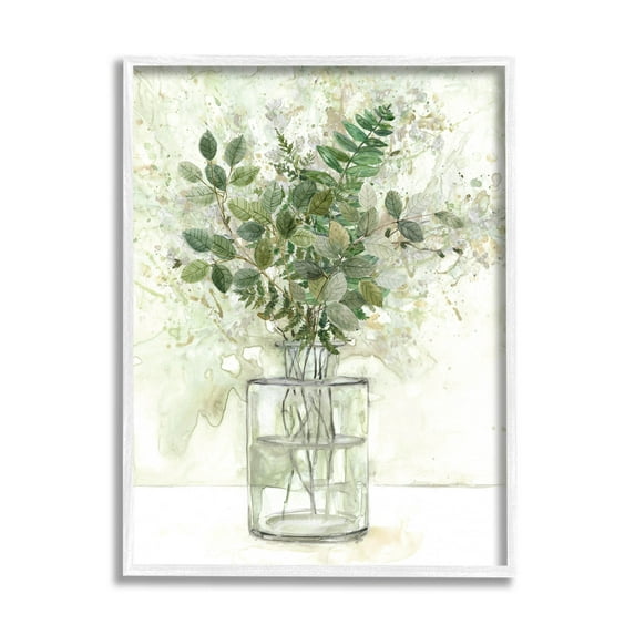 Stupell Industries Herb Plant Arrangement Vase Graphic Art White Framed Art Print Wall Art, Design by Carol Robinson