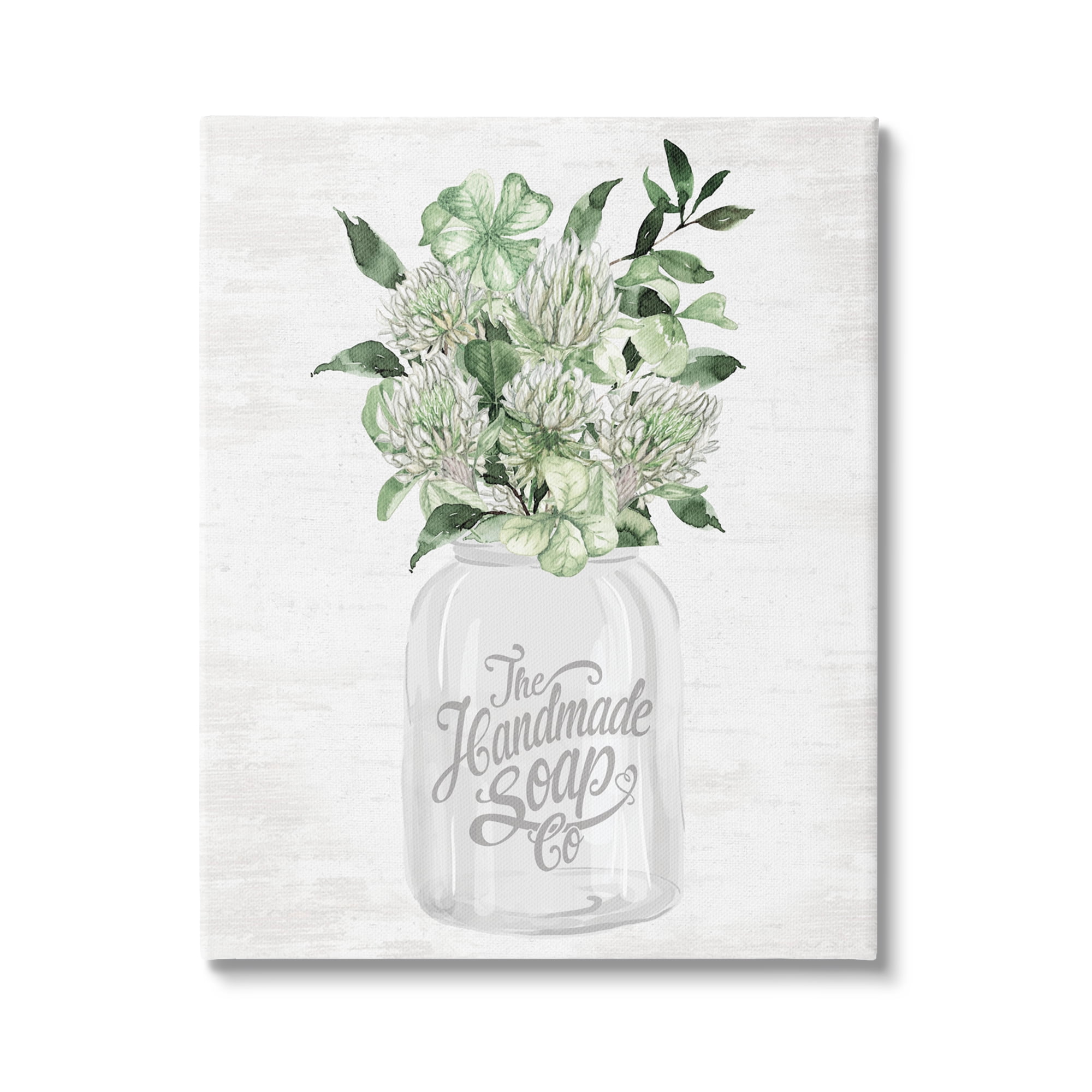 Stupell Industries Herbal Blooms in Jar Botanical & Floral Painting Gallery Wrapped Canvas Art Print Wall Art, 16 x 20