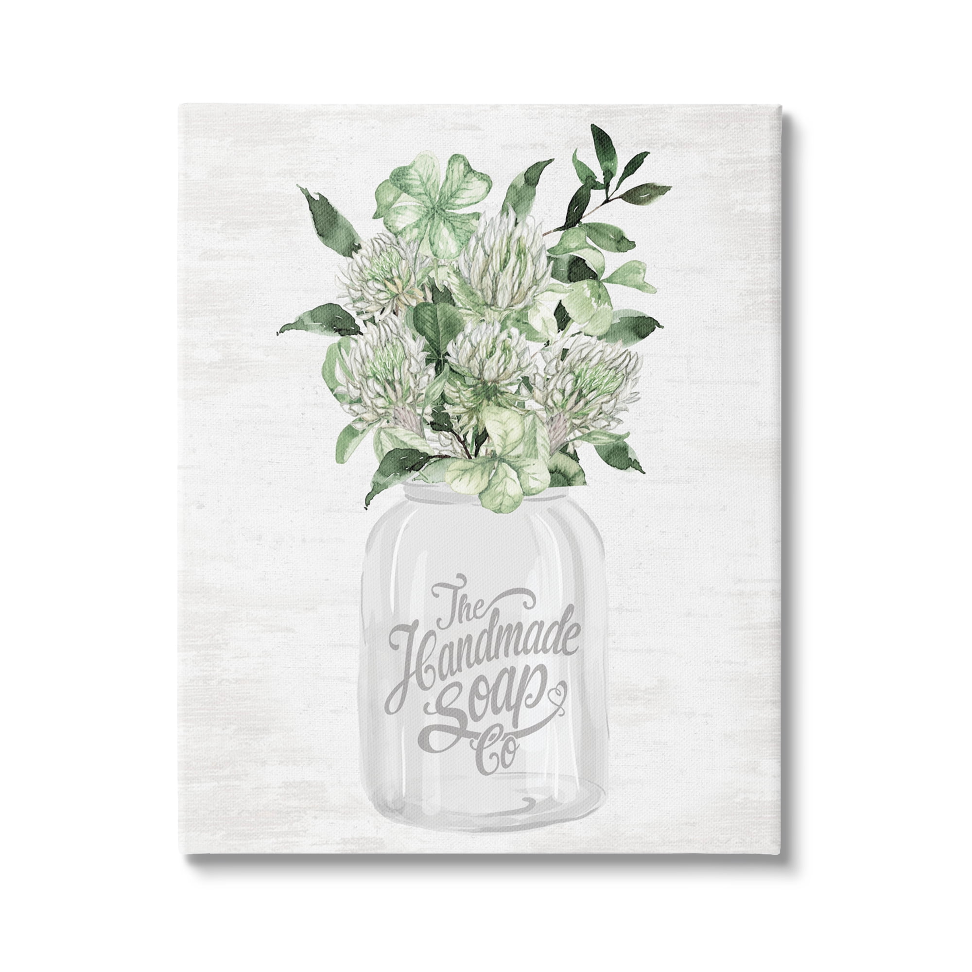 Stupell Industries Herbal Blooms in Jar Botanical & Floral Painting Gallery Wrapped Canvas Art Print Wall Art, 24 x 30