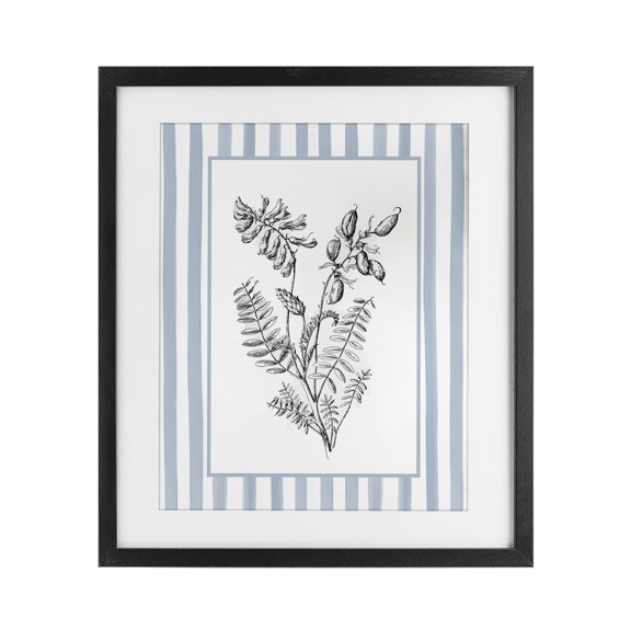 Stupell Industries Herbs with Striped Border Black Framed Print Under Glass design by Lettered and Lined, 16 x 13