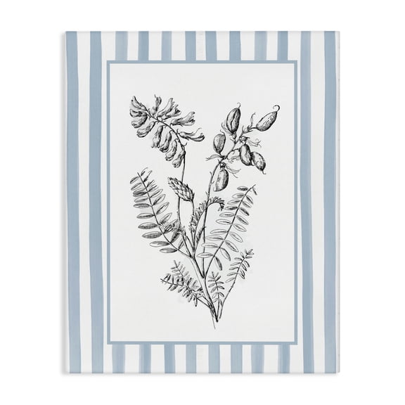 Stupell Industries Herbs with Striped Border Canvas Wall Art design by Lettered and Lined, 40 x 30