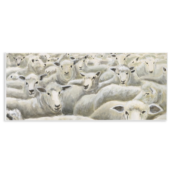 Stupell Industries Herd Mentality Sheep Wall Plaque Art design by Michael Willett, 7 x 17