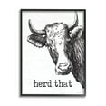 thumbnail image 1 of Stupell Industries Herd That Phrase Rustic Longhorn Cattle Portrait, 11 x 14,Design by Lettered and Lined, 1 of 5