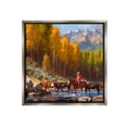 thumbnail image 1 of Stupell Industries Herding Cattle Through Stream Landscape Painting Gray Floater Framed Canvas Art Print Wall Art, 25 x 25, 1 of 10