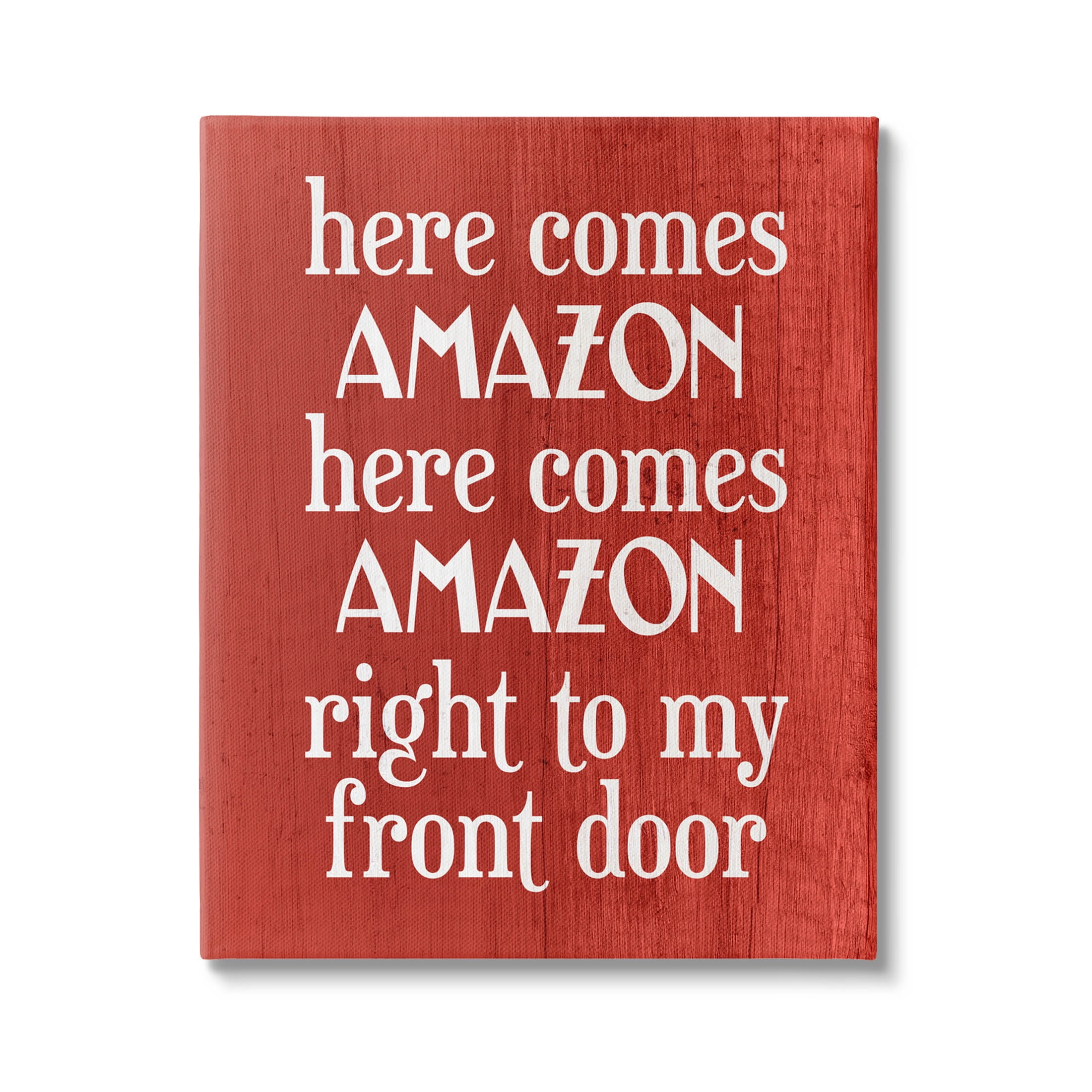 Stupell Industries Here Comes Amazon Funny Song Graphic Art Gallery Wrapped Canvas Print Wall Art, Design by Lil' Rue