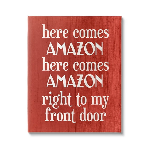 Stupell Industries Here Comes Amazon Funny Song Graphic Art Gallery Wrapped Canvas Print Wall Art, Design by Lil' Rue