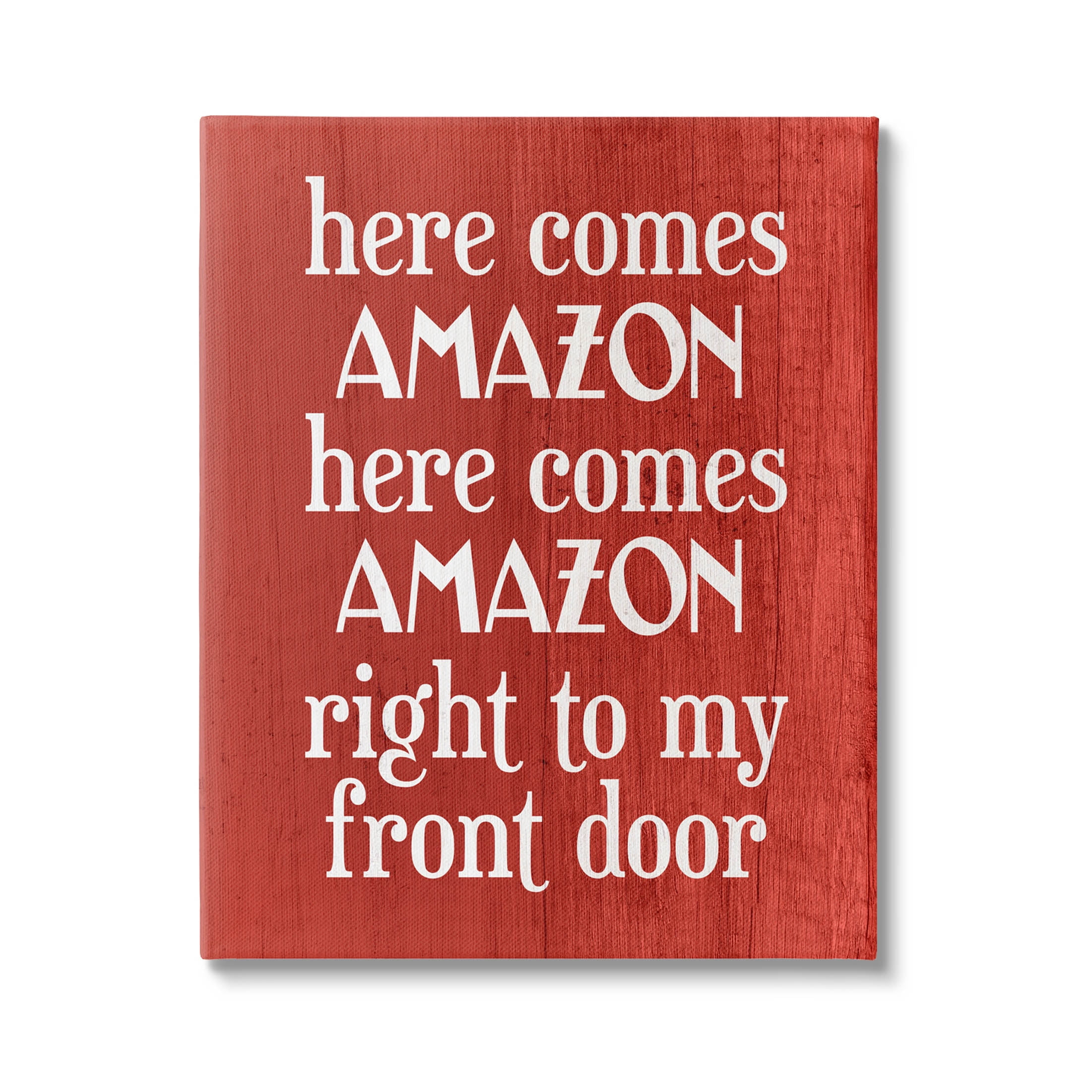 Stupell Industries Here Comes Amazon Funny Song Graphic Art Gallery Wrapped Canvas Print Wall Art, Design by Lil' Rue