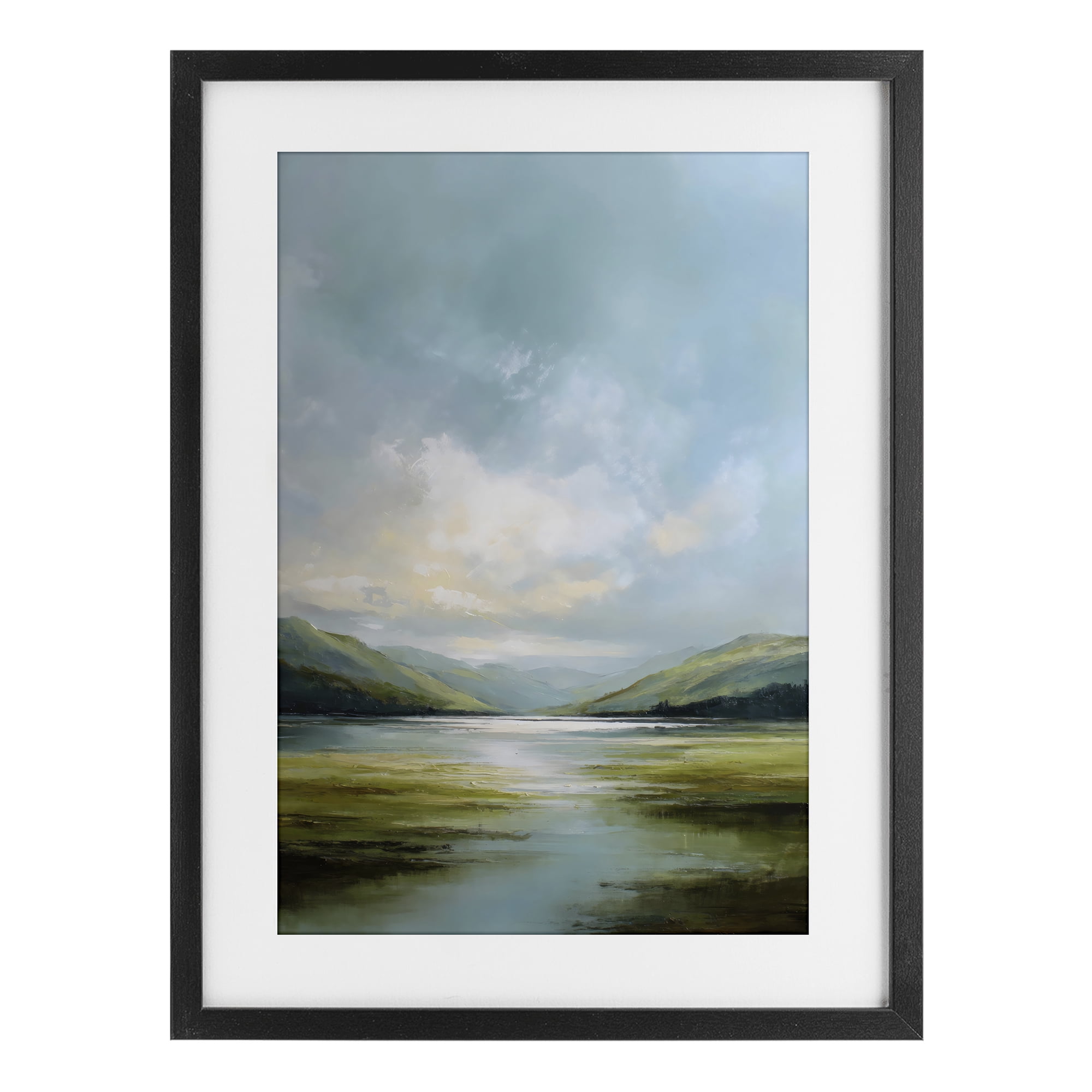 Stupell Industries Here Comes Sun over Valley Black Framed Print Under Glass, design by Petal Prints Design
