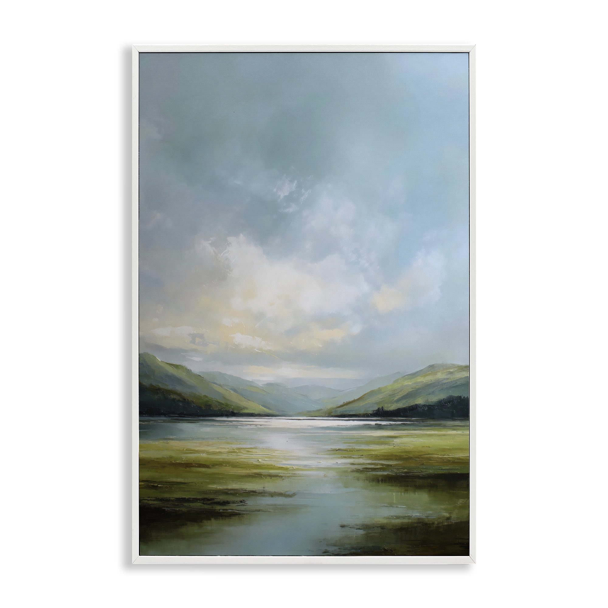 Stupell Industries Here Comes Sun over Valley White Framed Giclee Art, design by Petal Prints Design