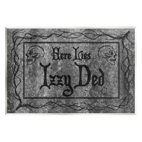 Stupell Industries Here Lies Izzy Ded Gravestone Graphic Art Unframed Art Print Wall Art, Design by Lil' Rue