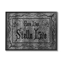 Stupell Industries Here Lies Stella Live Grave Graphic Art Black Framed Art Print Wall Art, Design by Lil' Rue