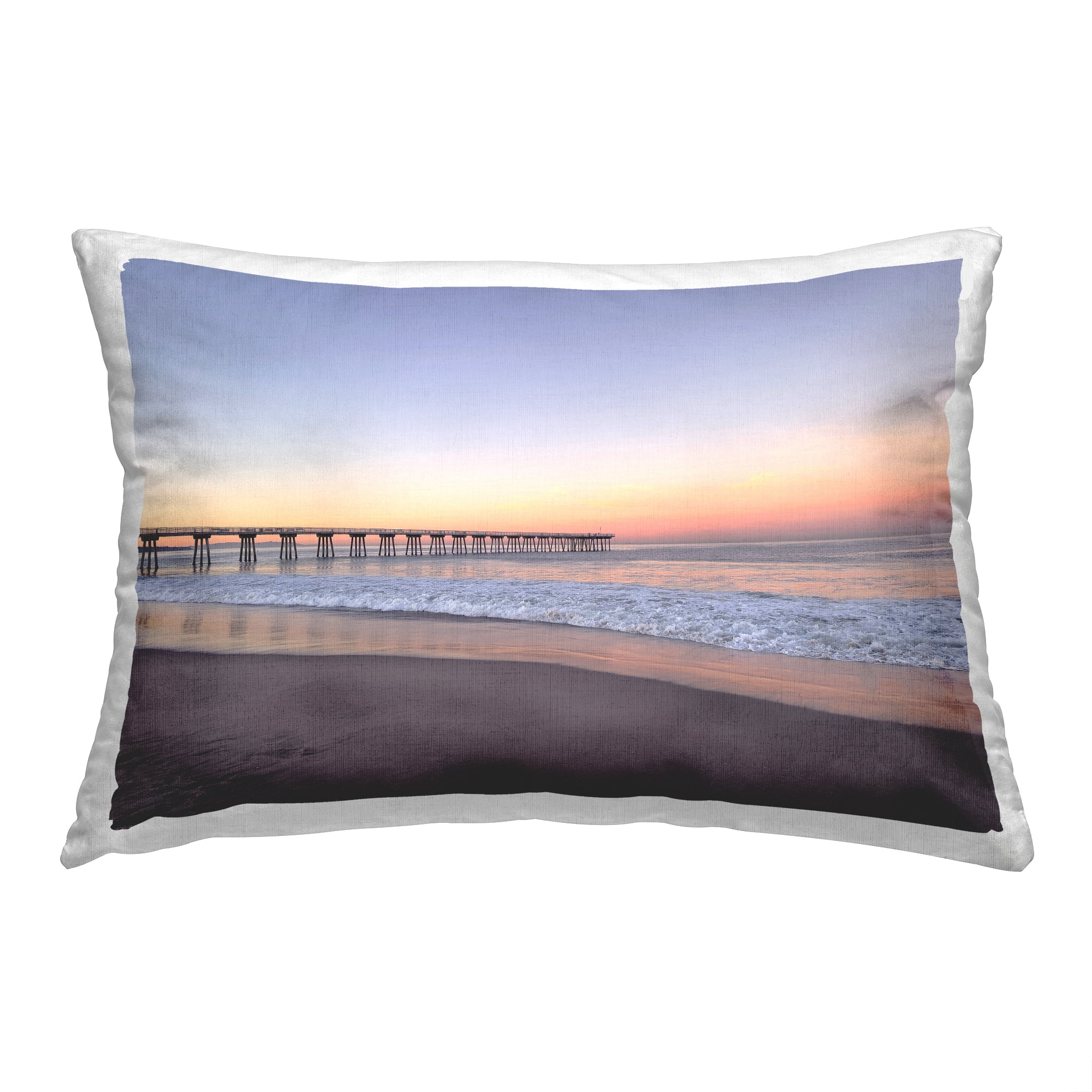 Stupell Industries Hermosa Beach Pier Decorative Printed Throw Pillow, 14 x 20