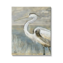 Stupell Industries Heron Bird Abstract Marshland Coast Painting Gallery Wrapped Canvas Print Wall Art, Design by Paul Brent