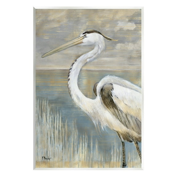 Stupell Industries Heron Bird Abstract Marshland Coast Painting Unframed Art Print Wall Art, Design by Paul Brent