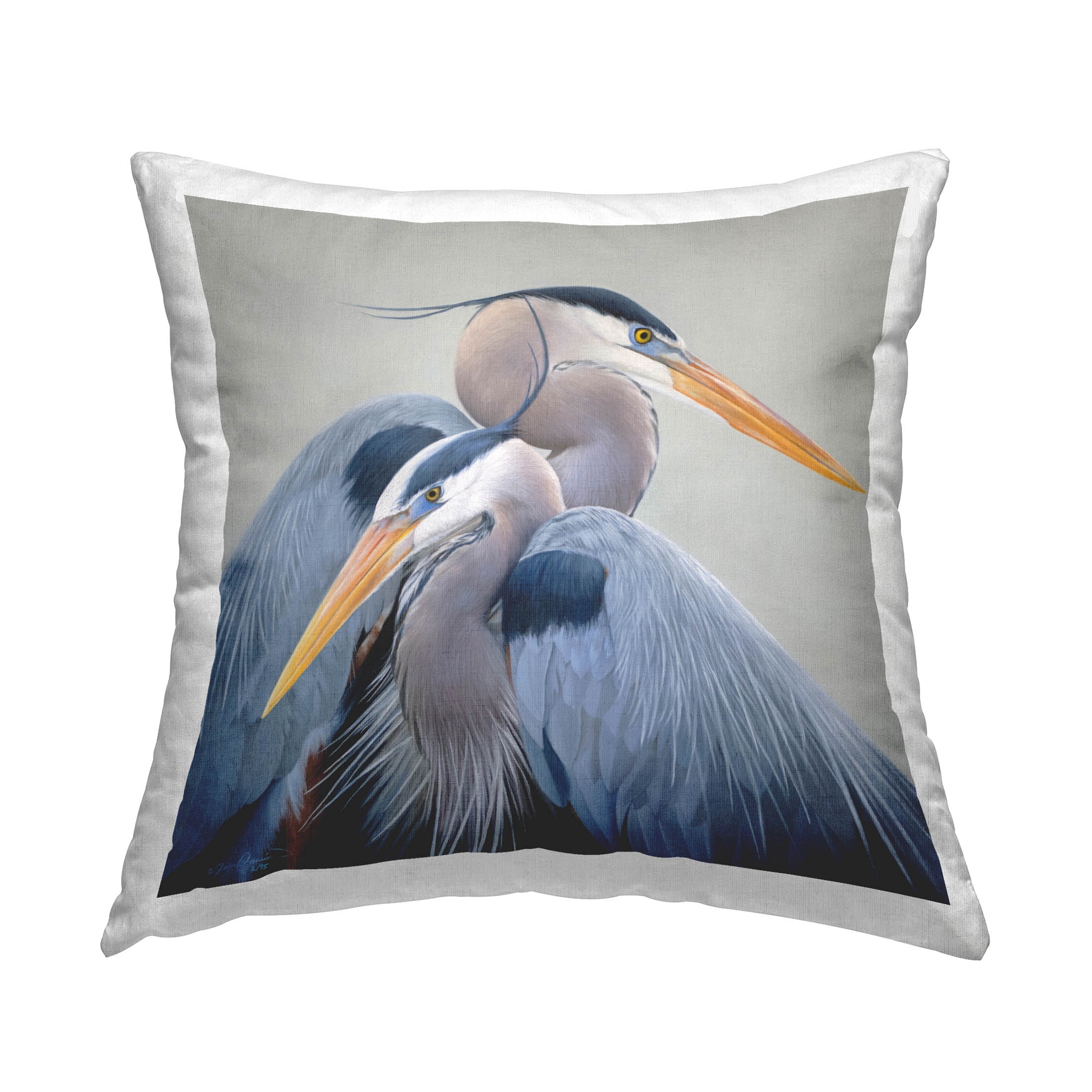 Stupell Industries Heron Birds Huddled Portrait Printed Throw Pillow Design by James Corwin