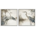 thumbnail image 1 of Stupell Industries Heron Feathers Over Water 2 Piece Gray Framed Giclee Art Set design by Mona Grace, 17 x 17, 1 of 8