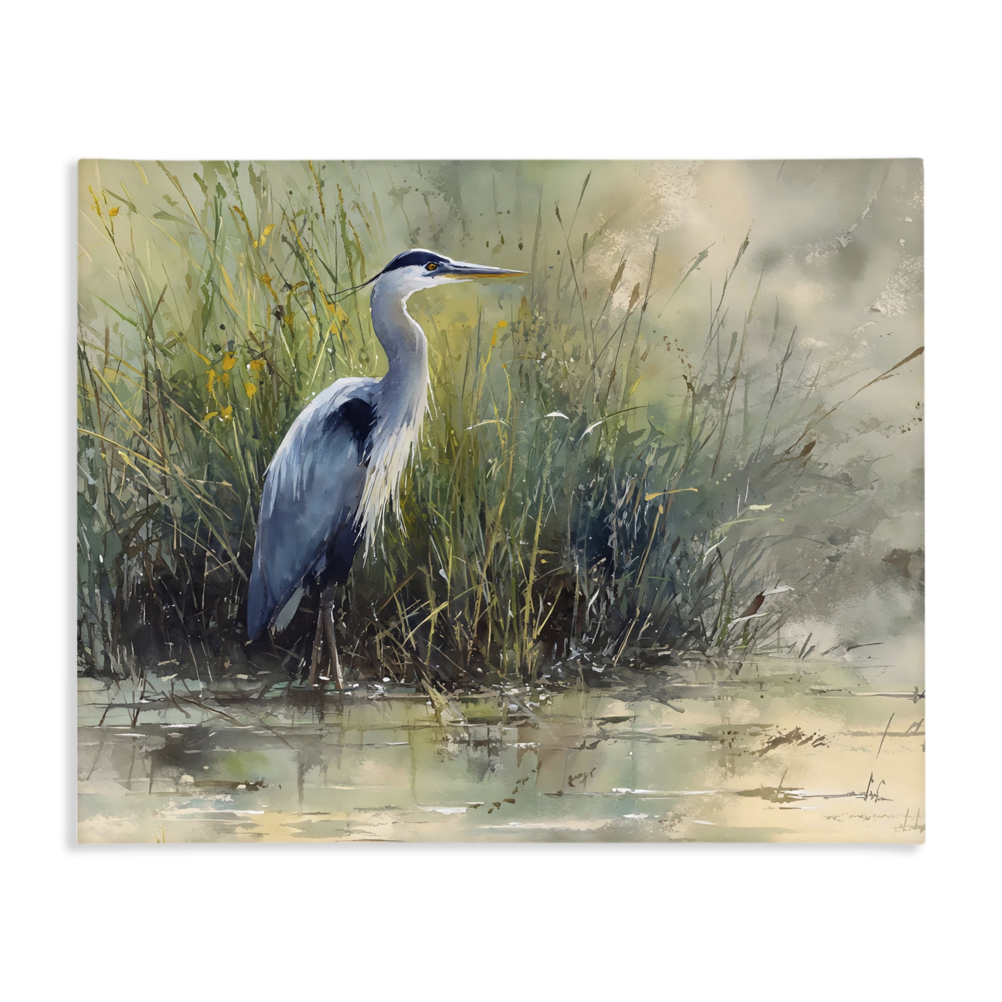 Stupell Industries Heron In The Grass Canvas Wall Art, design by Franklyn Gregory