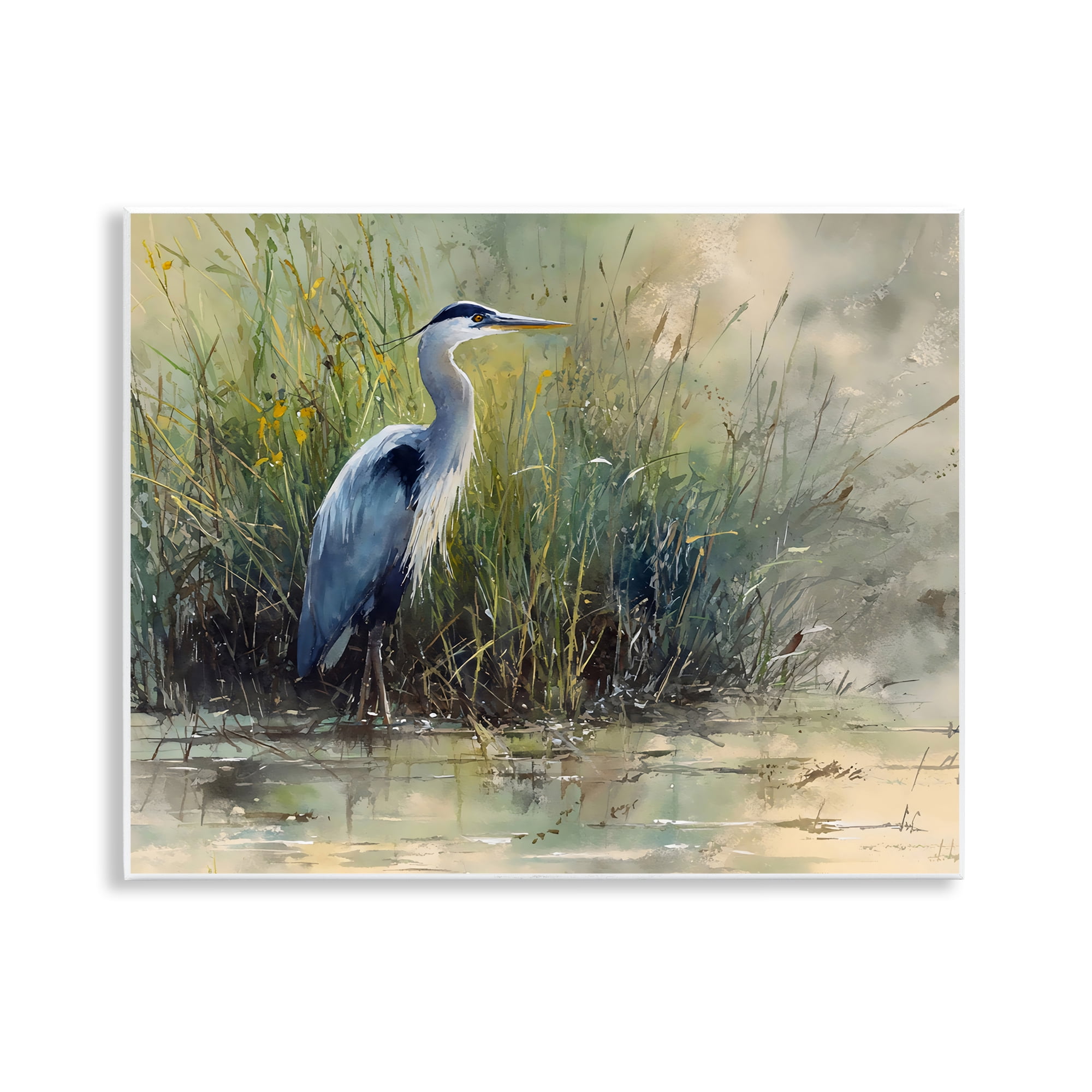 Stupell Industries Heron In The Grass Wall Plaque Art, design by Franklyn Gregory