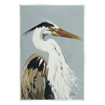 Stupell Industries Heron Looking Right Animals & Insects Painting Unframed Art Print Wall Art, 10 x 15