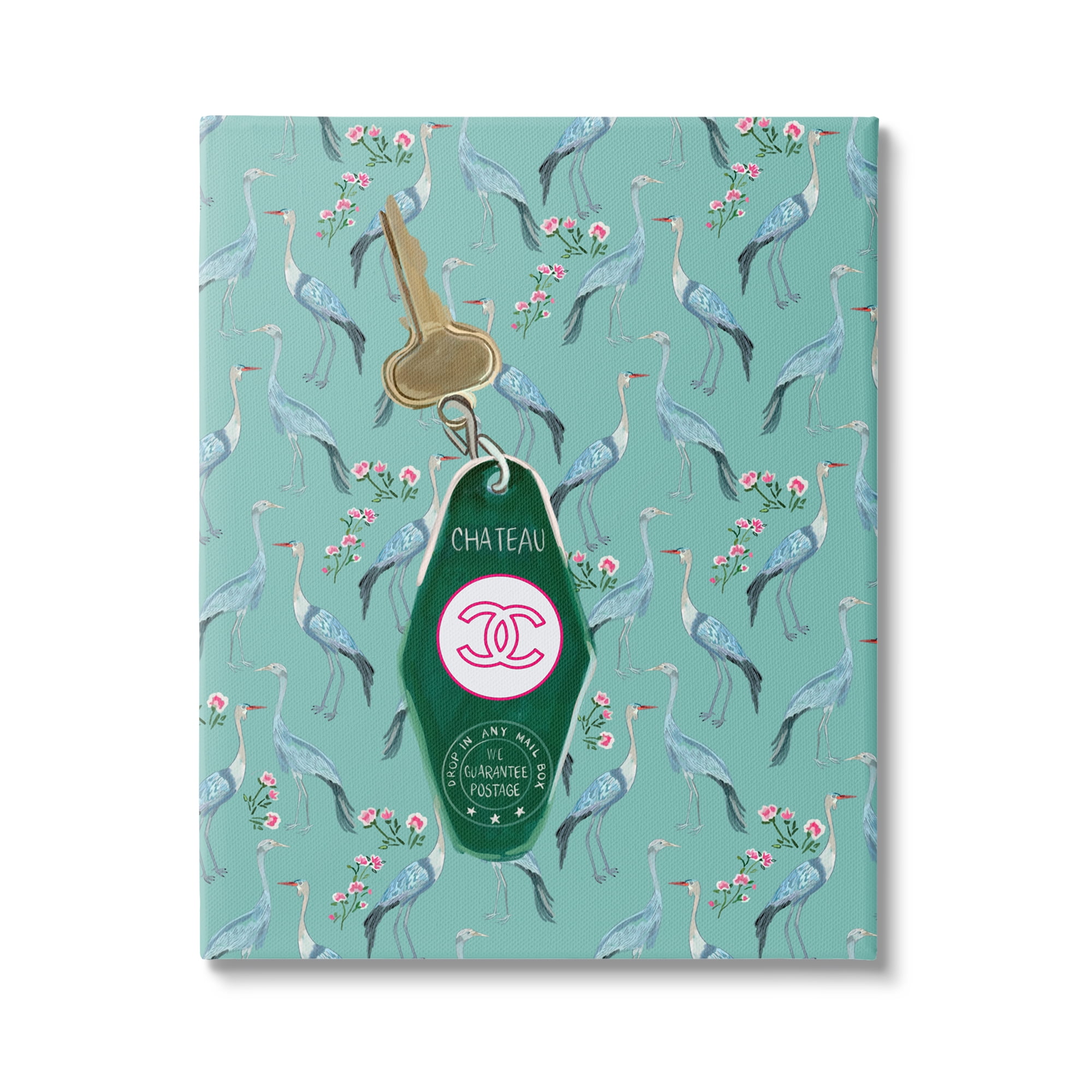 Stupell Industries Heron Patterned Glam Key Beauty & Fashion Painting Gallery Wrapped Canvas Art Print Wall Art, 24 x 30