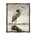 thumbnail image 1 of Stupell Industries Heron Perched at Sea Animals & Insects Painting Gray Floater Framed Canvas Art Print Wall Art, 17 x 21, 1 of 10