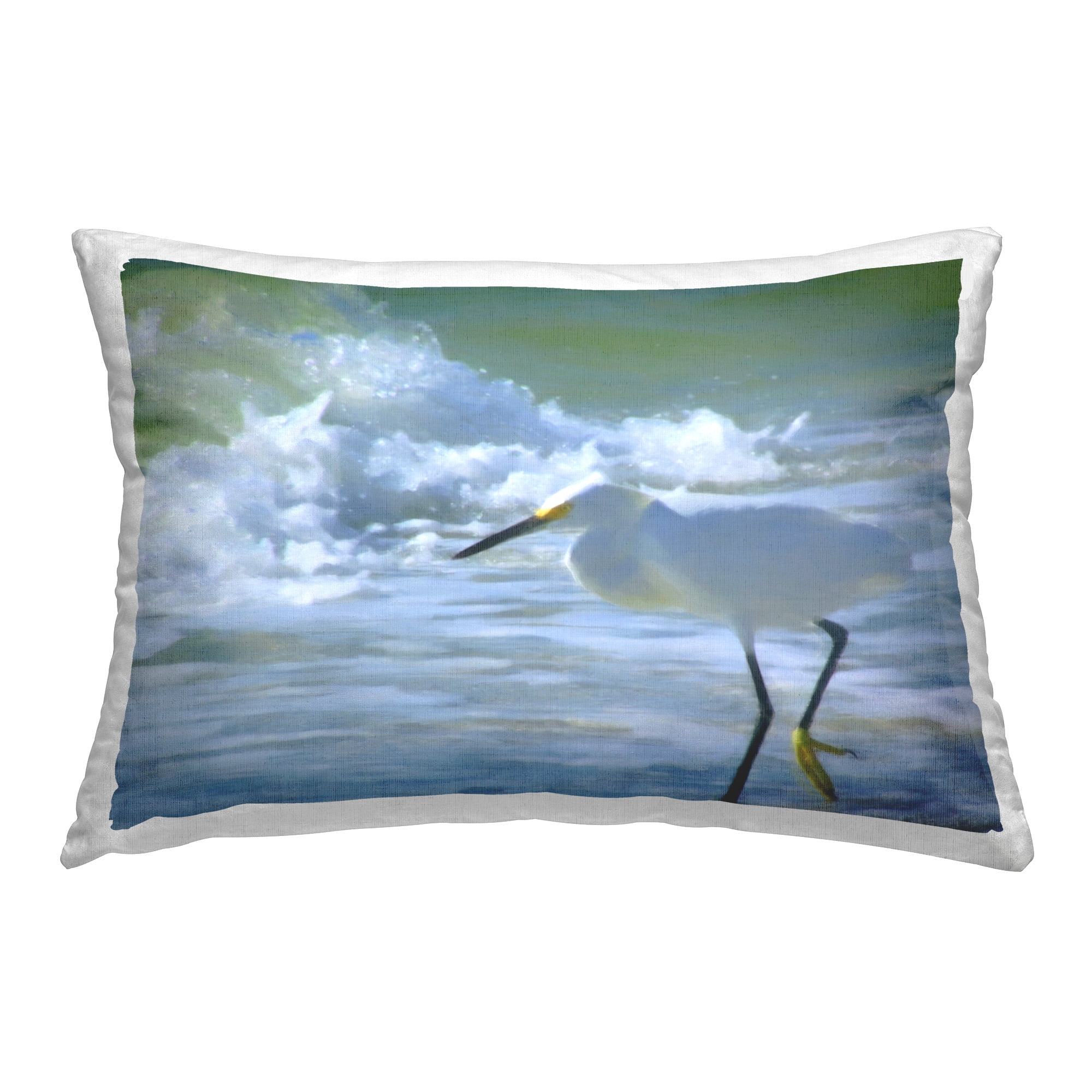 Stupell Industries Heron & Splashing Sea Decorative Printed Throw Pillow Design by GraffiTee Studios
