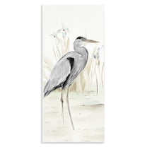 Stupell Industries Heron in Lake Drawing Animals & Insects Drawing Unframed Art Print Wall Art, 7 x 17