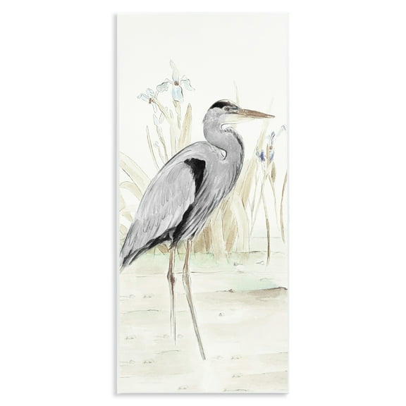 Stupell Industries Heron in Lake Drawing Animals & Insects Drawing Unframed Art Print Wall Art, 7 x 17