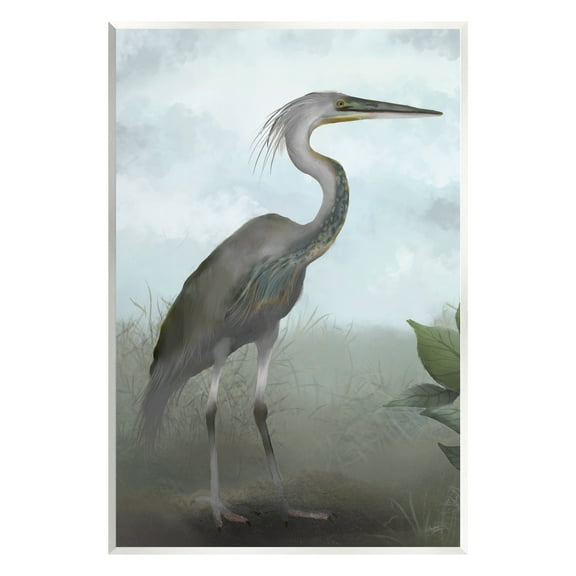 Stupell Industries Heron in Nature Study Animals & Insects Painting Unframed Art Print Wall Art, 10 x 15