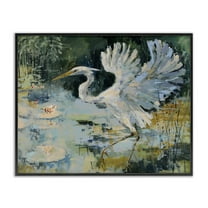 Stupell Industries Heron with Spread Wings Animals Painting Black Framed Art Print Wall Art, 14 x 11