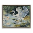 thumbnail image 1 of Stupell Industries Heron with Spread Wings Animals Painting Brown Floater Framed Canvas Art Print Wall Art, 25 x 31, 1 of 9