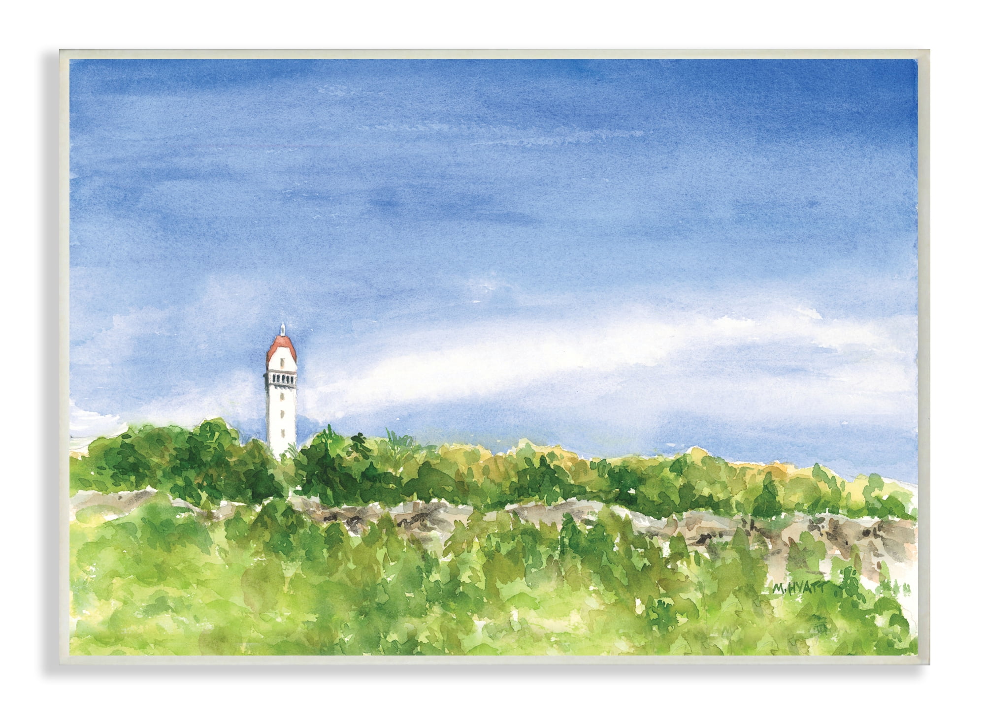 Stupell Industries Heublein Tower Forest Overlook Soft Watercolor Landscape Wall Plaque, 13 x 19, Design by Melissa Hyatt LLC