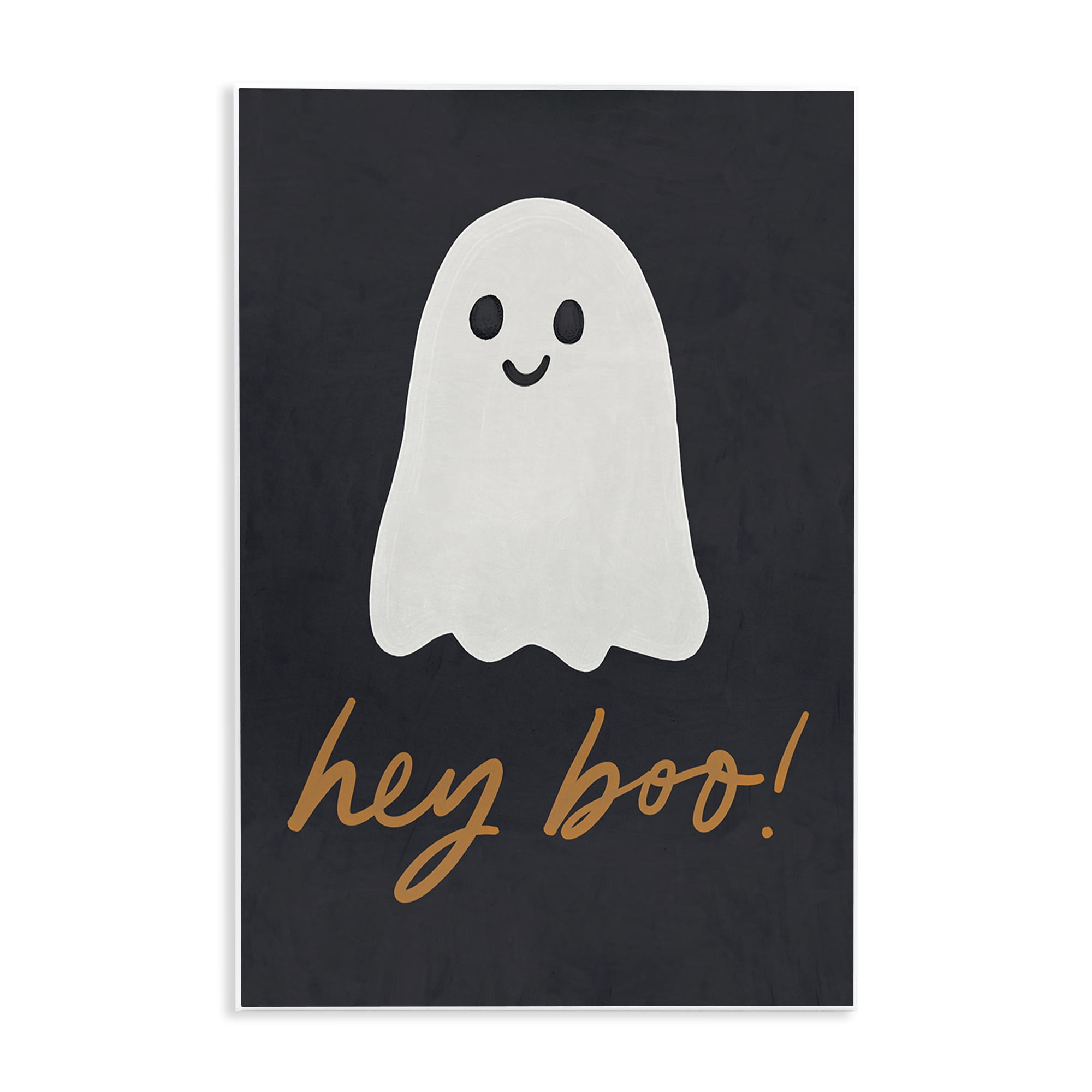 Stupell Industries Hey Boo Spooky Ghost Holiday Painting Unframed Art Print Wall Art, 13 x 19
