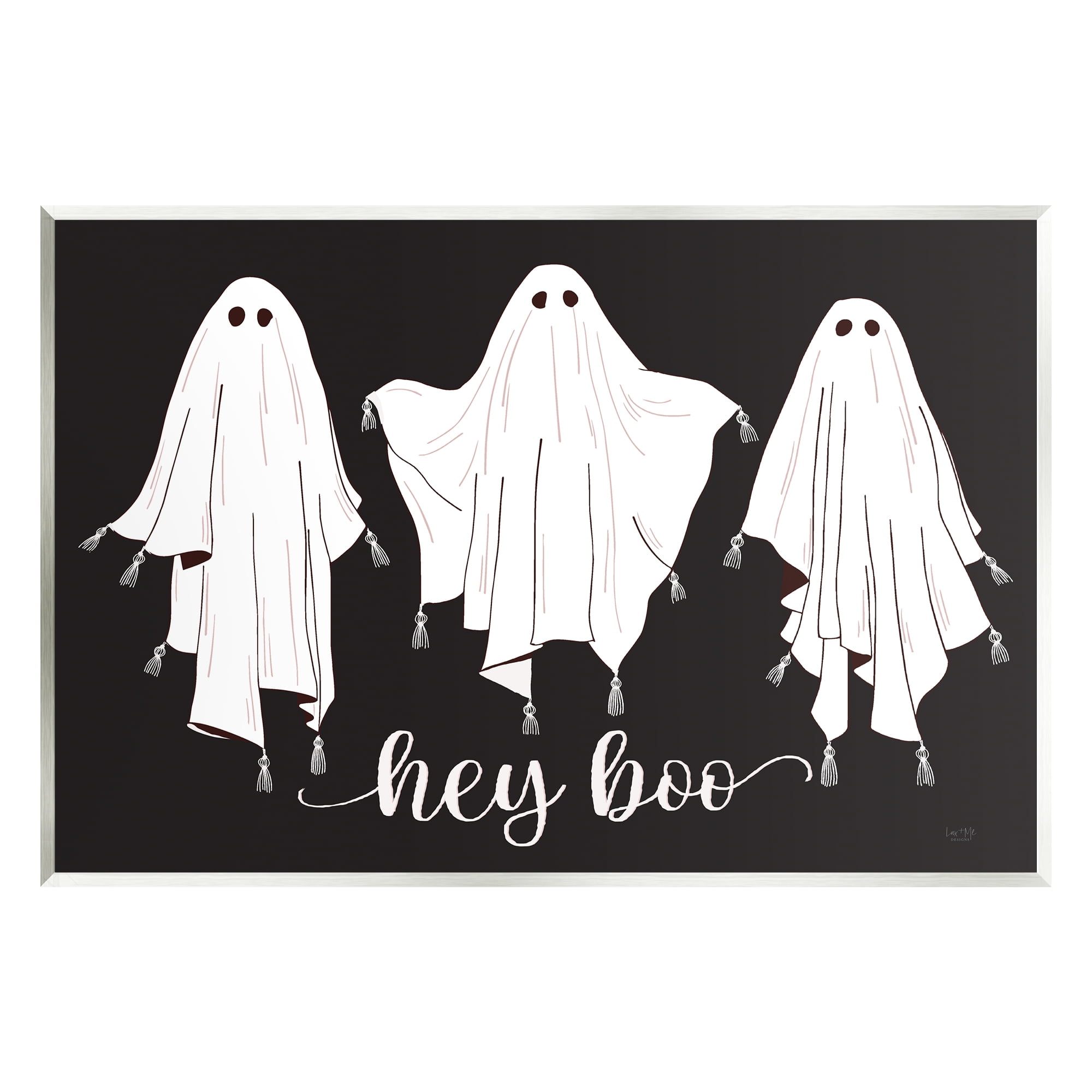 Stupell Industries Hey Boo Three Ghosts Holiday Painting Unframed Art Print Wall Art, 15 x 10