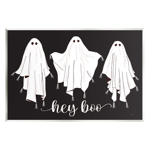 Stupell Industries Hey Boo Three Ghosts Holiday Painting Unframed Art Print Wall Art, 15 x 10