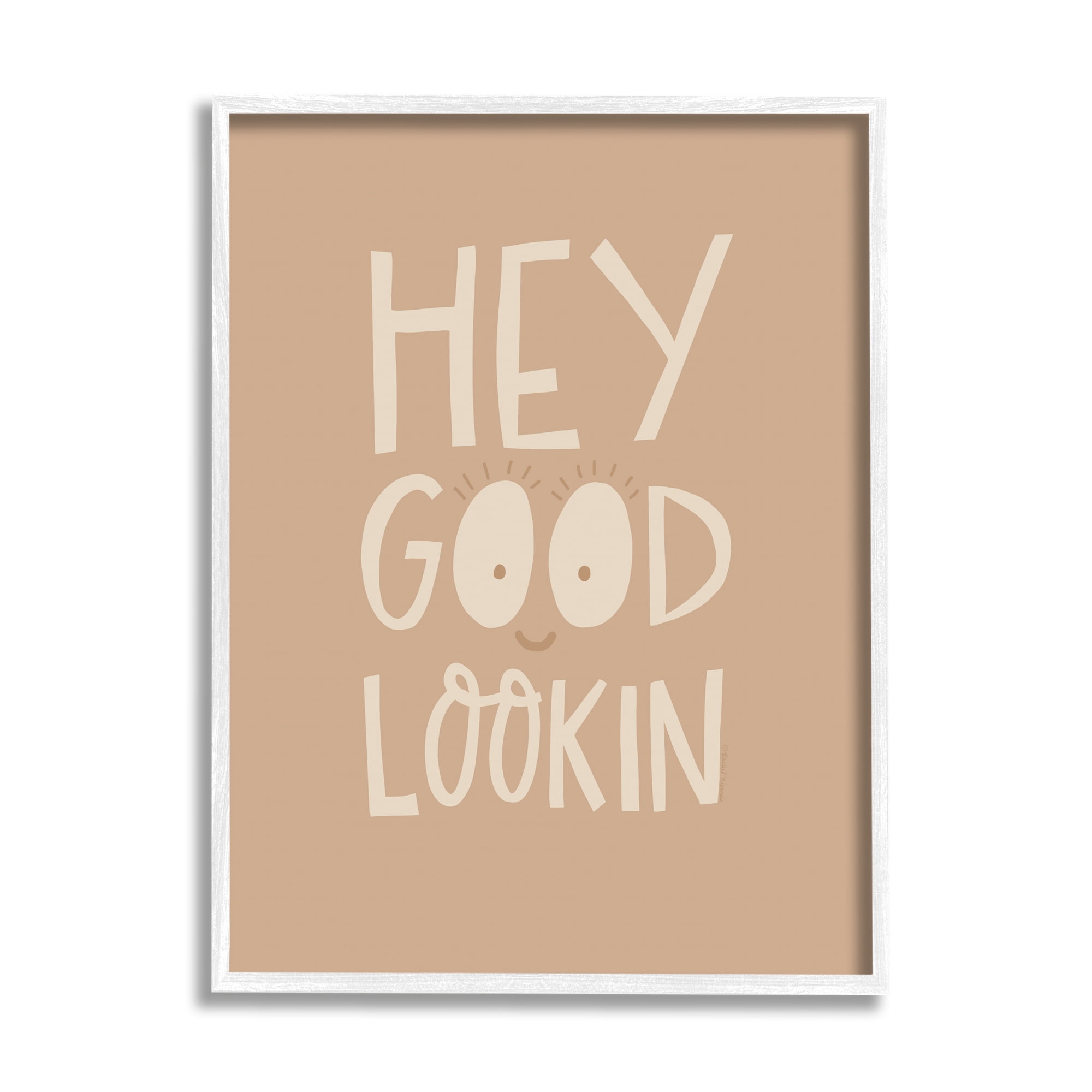 Stupell Industries Hey Good Lookin Phrase Inspirational Painting White Framed Art Print Wall Art, 24 x 30