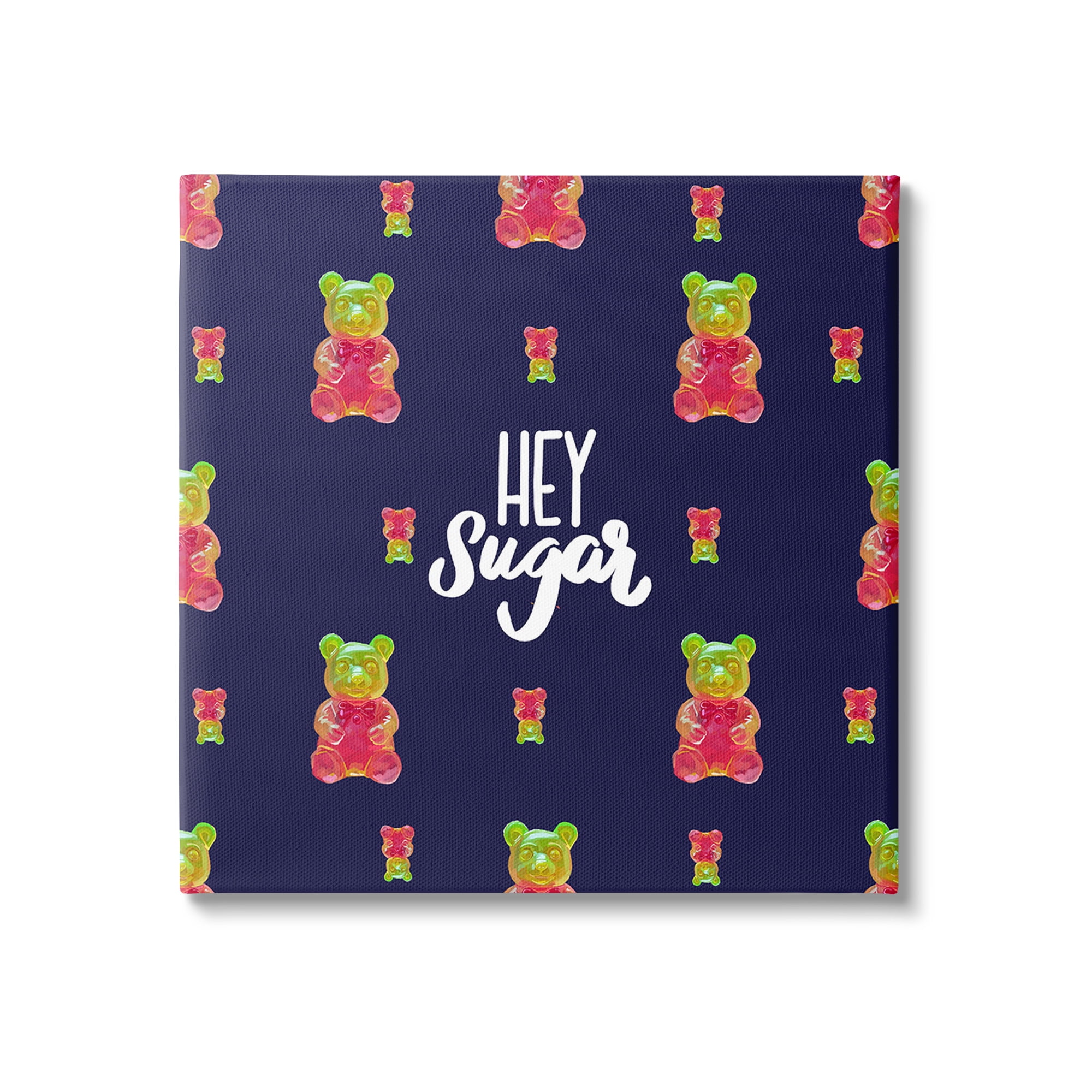 Stupell Industries Hey Sugar Candy Bear Food & Beverage Painting Gallery Wrapped Canvas Art Print Wall Art, 17 x 17