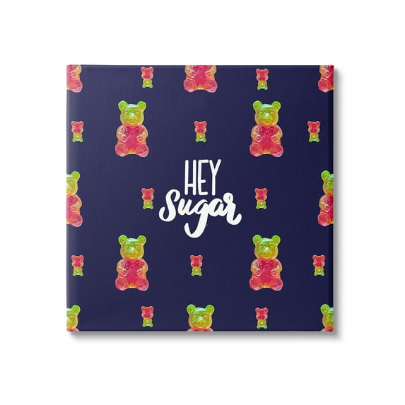 Stupell Industries Hey Sugar Candy Bear Food & Beverage Painting Gallery Wrapped Canvas Art Print Wall Art, 36 x 36