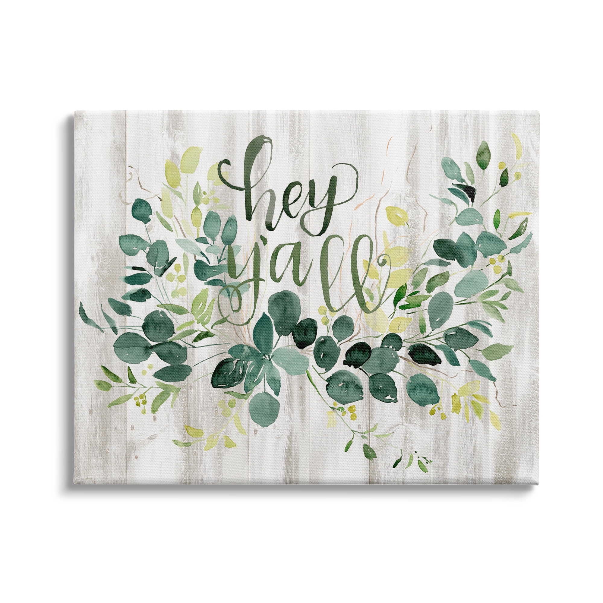 Stupell Industries Hey Y'all Southern Sentiment Blooming Eucalyptus Plants, 20 x 16,Design by Jennifer Paxton Parker