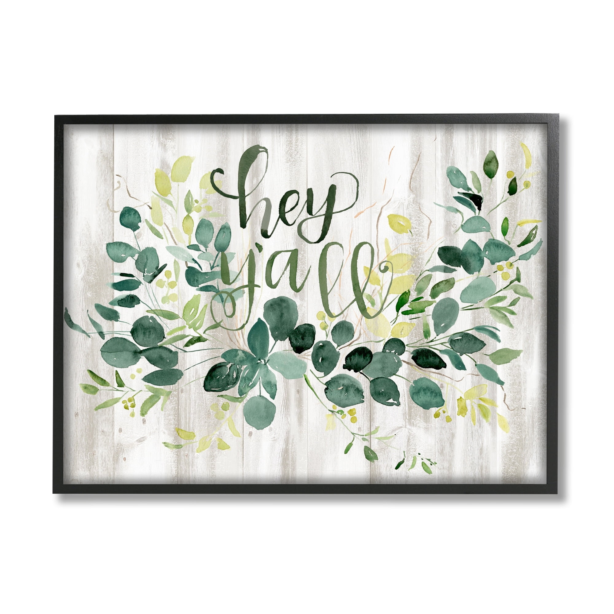 Stupell Industries Hey Y'all Southern Sentiment Blooming Eucalyptus Plants, 20 x 16,Design by Jennifer Paxton Parker