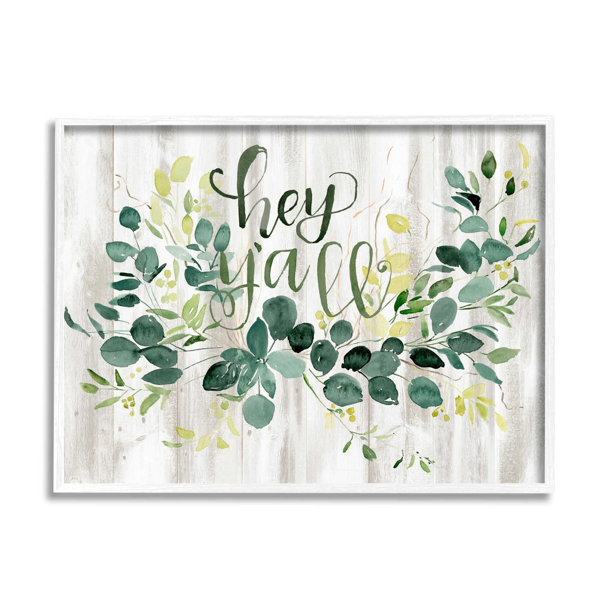 Stupell Industries Hey Y'all Southern Sentiment Blooming Eucalyptus Plants, 30 x 24,Design by Jennifer Paxton Parker