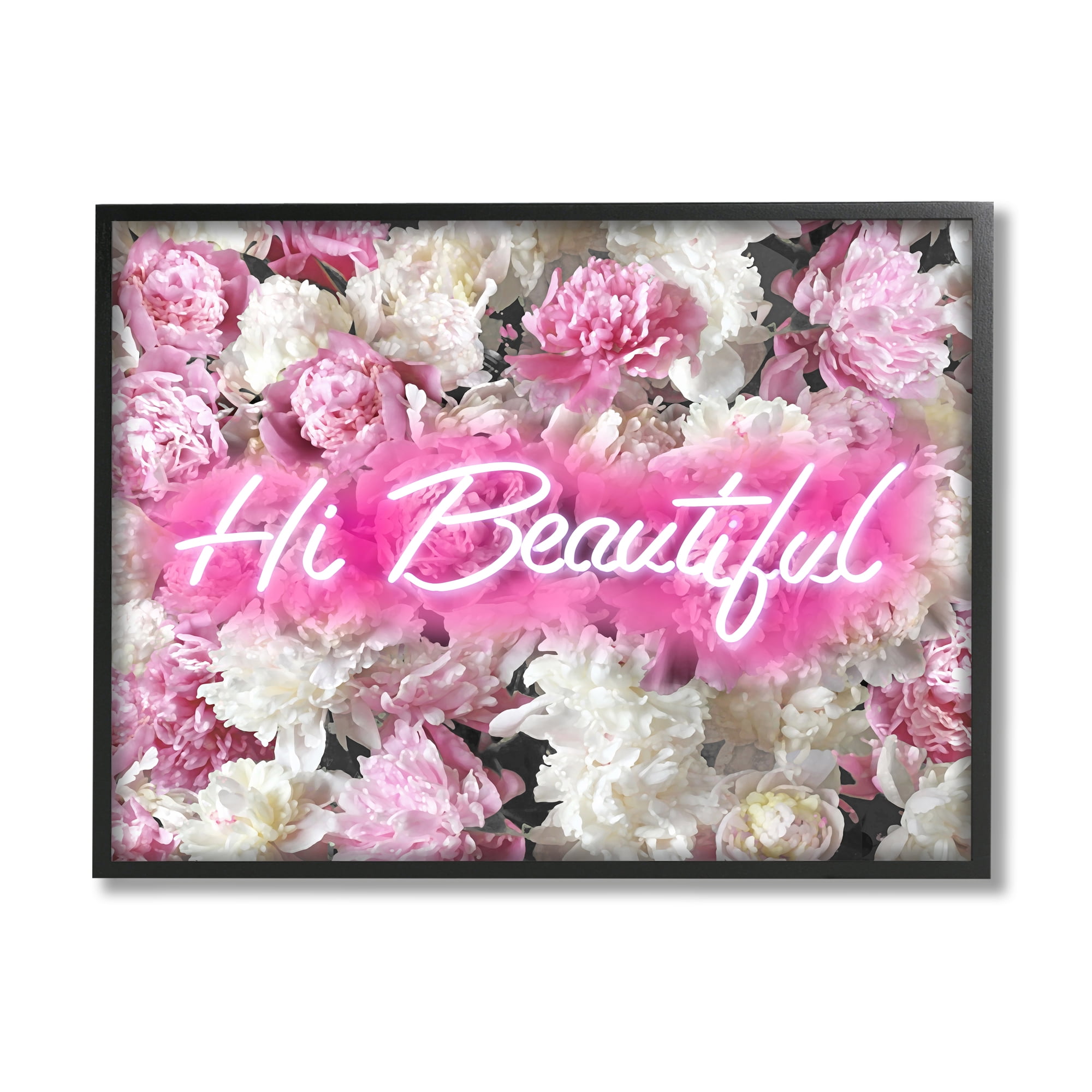 Stupell Industries Hi Beautiful Florals Botanical & Floral Painting Black Framed Art Print Wall Art, 14 x 11