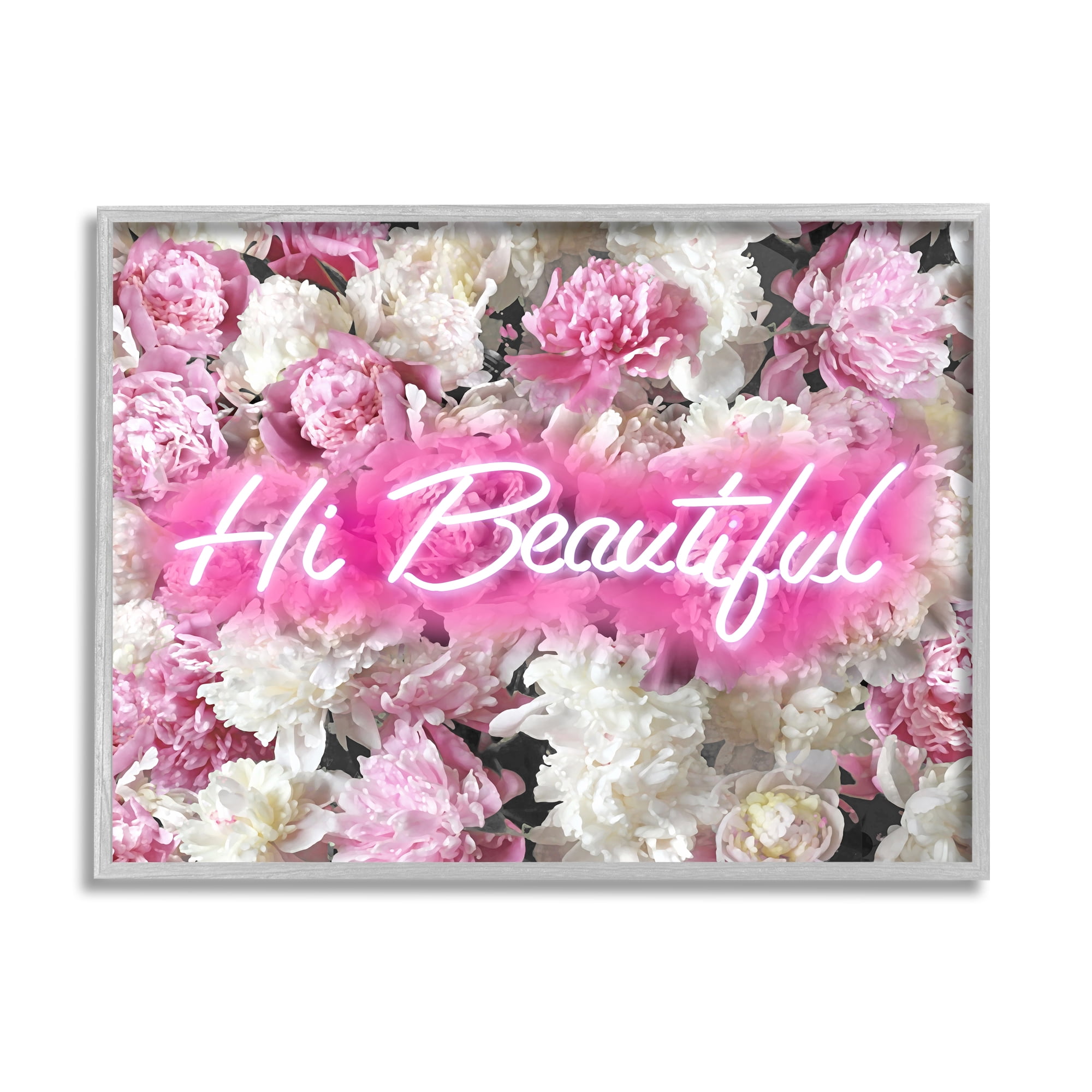 Stupell Industries Hi Beautiful Florals Botanical & Floral Painting Gray Framed Art Print Wall Art, 30 x 24
