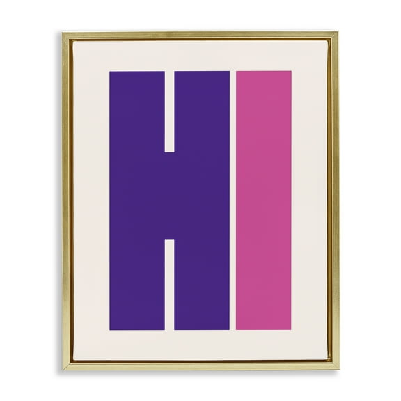 Stupell Industries Hi Contemporary Typography Quotes and Sayings Painting Gold Floater Framed Canvas Art Print Wall Art, 25 x 31